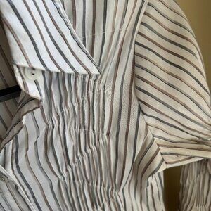 Fun Gold & Silver Button-up Blouse